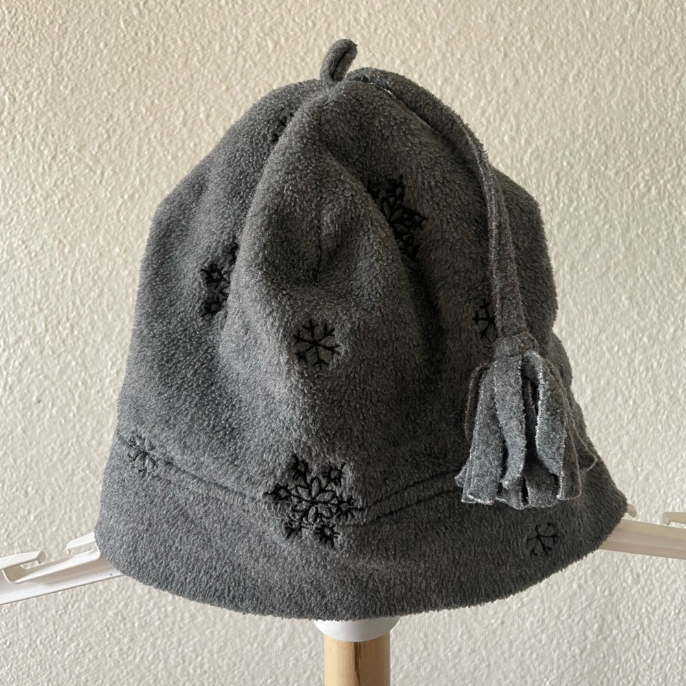 Outbrook Gray Fleece Snowflake Tassel Hat - Women